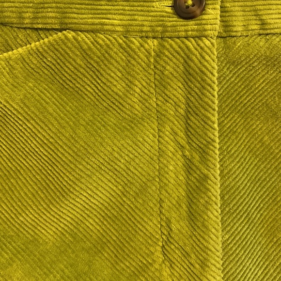 Talbots Petites Cord Stretch corduroy green skirt zip button 2 pockets wale 2 - Picture 2 of 11